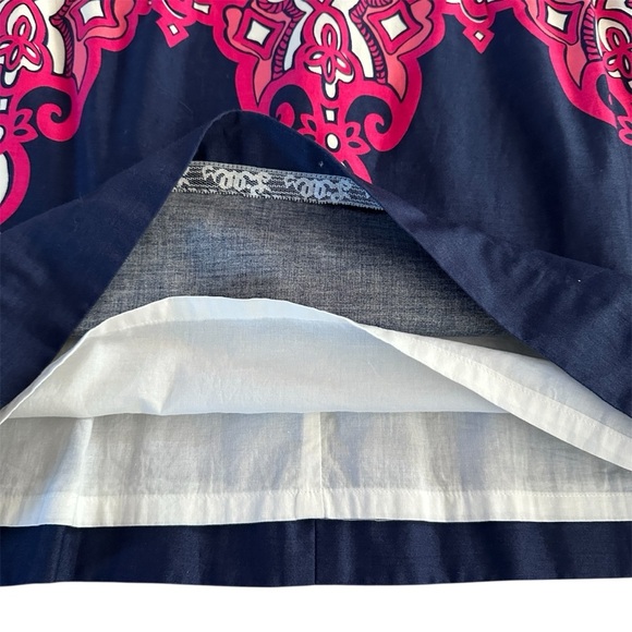 Lilly Pulitzer Worth Shift Strapless Dress Size 4 Pink Navy Print - Picture 7 of 16